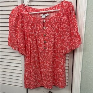 Vineyard Vines Pink Ruffled Blouse